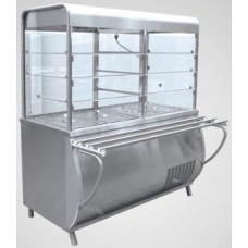 Прилавок-витрина холодильный ПАТША ПВВН-70 М-С-01-НШ вся нерж.1120мм с нейтральным столом 210000001501